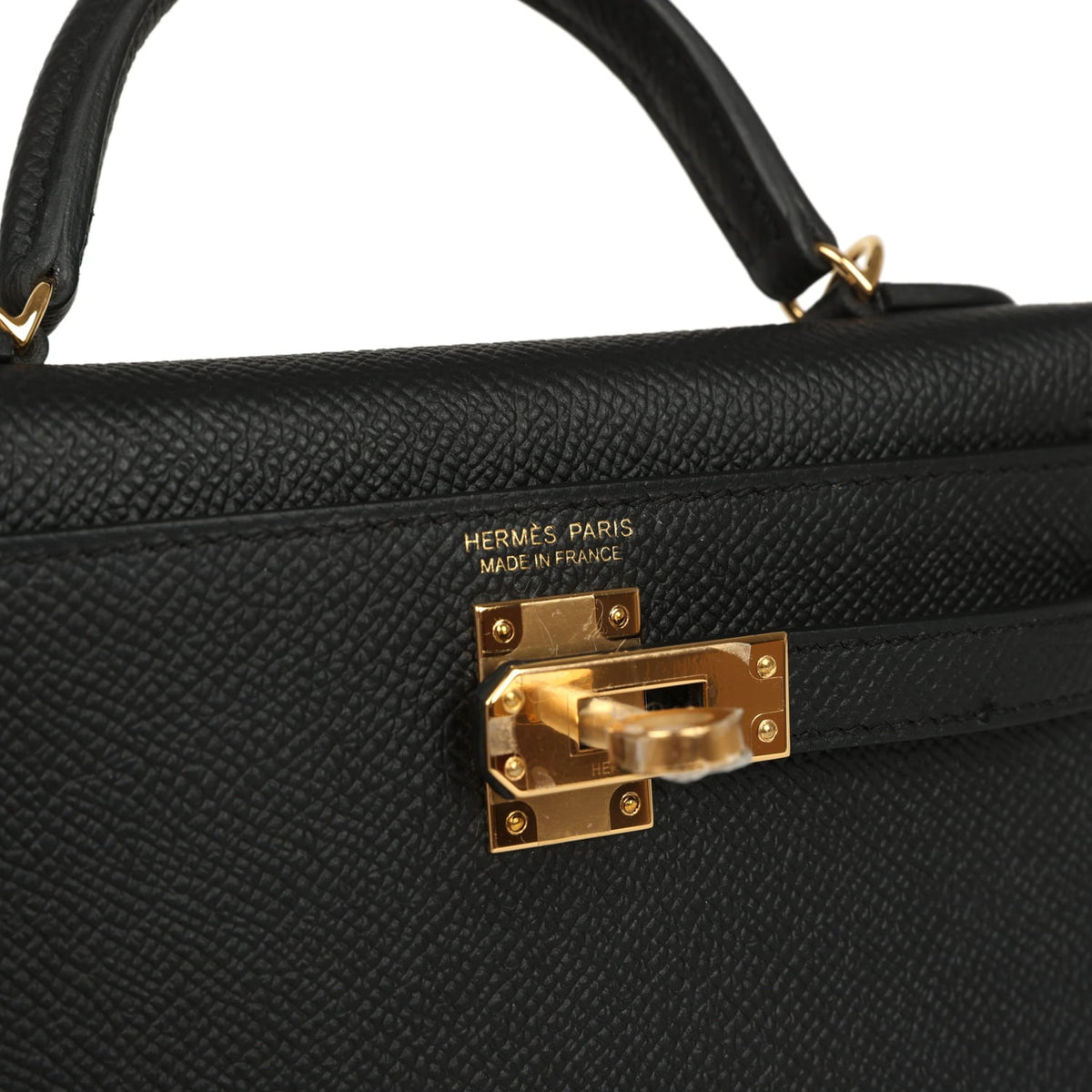 Hermes Kelly Sellier 20 Black Epsom Gold Hardware