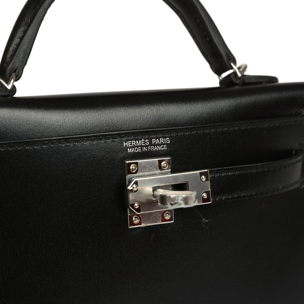 Hermes Kelly Sellier 20 Black Box Palladium Hardware