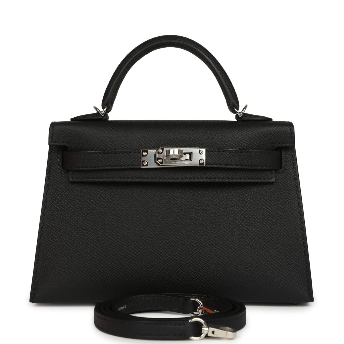 Hermes Kelly Sellier 20 Black Epsom Palladium Hardware