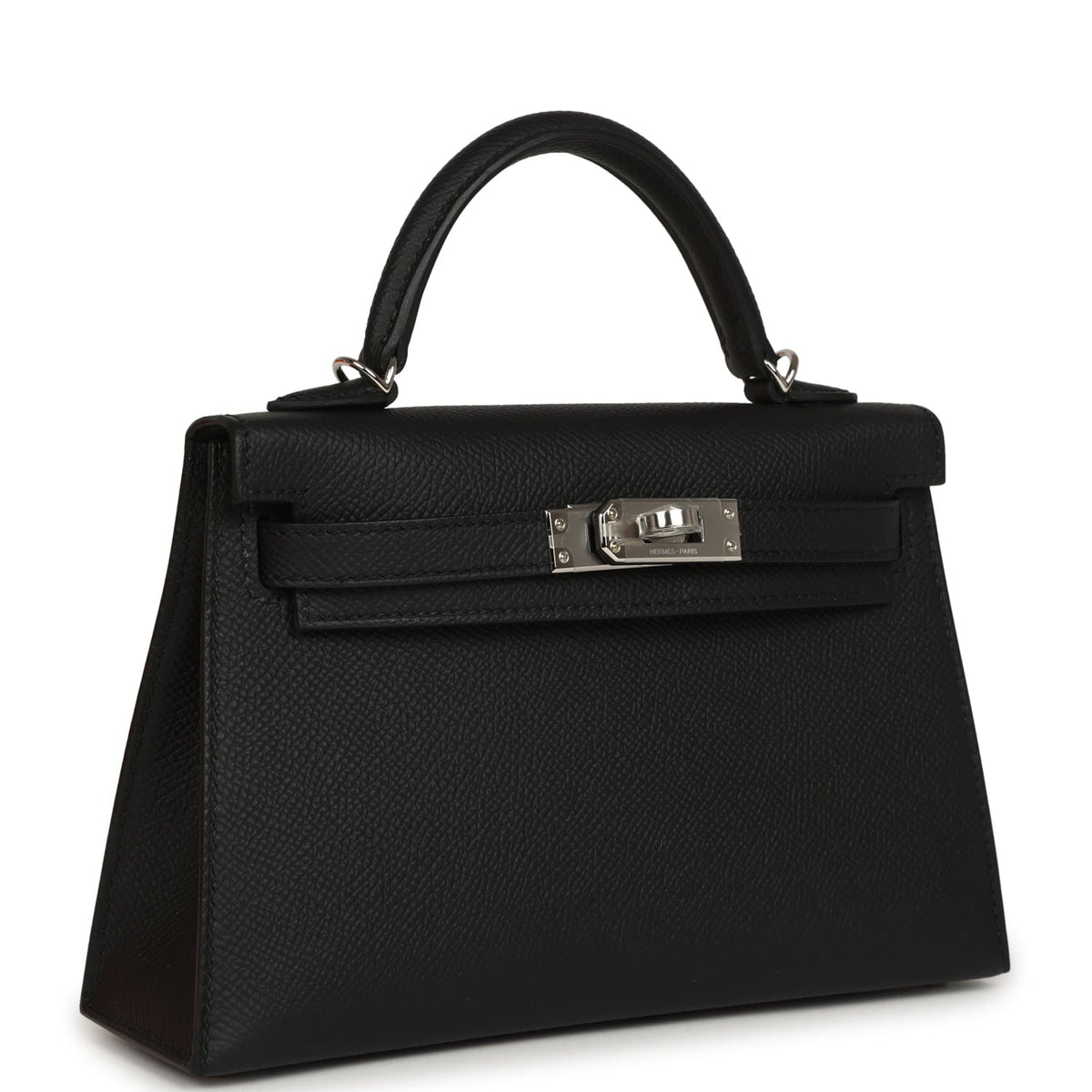 Hermes Kelly Sellier 20 Black Epsom Palladium Hardware
