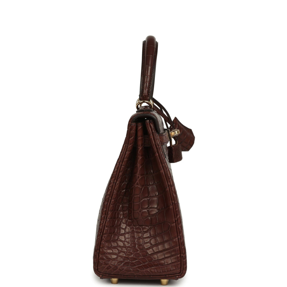 Hermes Kelly Retourne 25 Havane Matte Alligator Permabrass Hardware