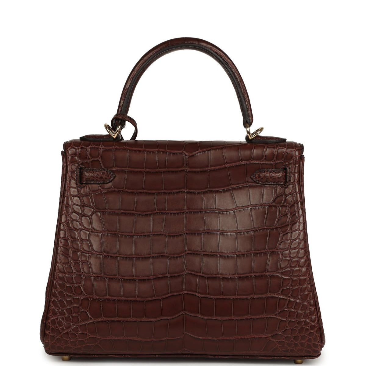 Hermes Kelly Retourne 25 Havane Matte Alligator Permabrass Hardware