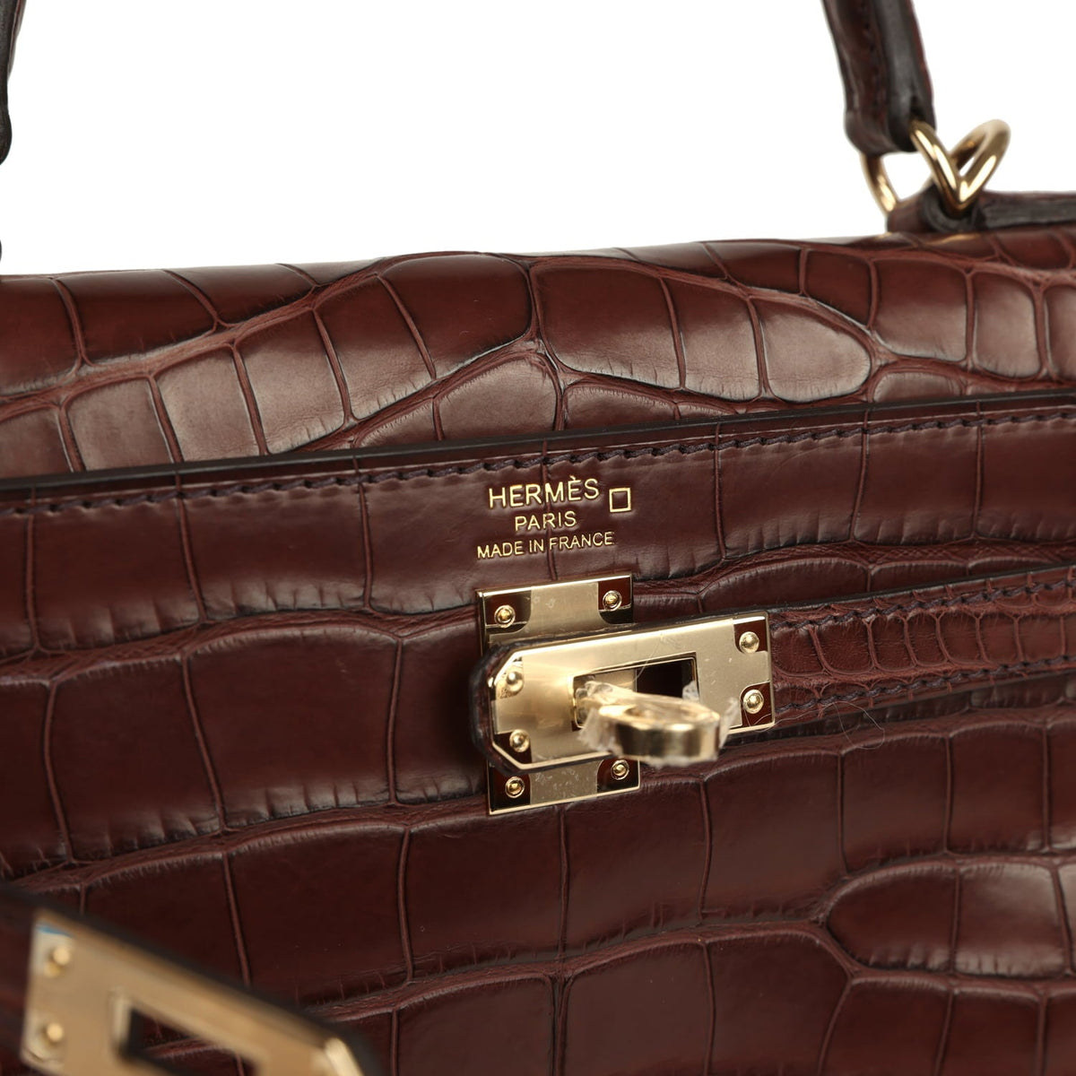Hermes Kelly Retourne 25 Havane Matte Alligator Permabrass Hardware