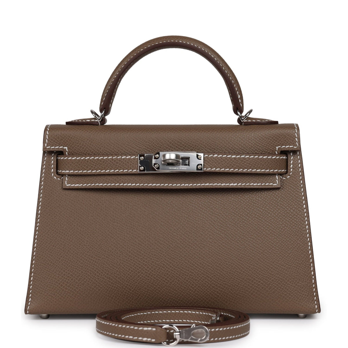 Hermes Kelly Sellier 20 Etoupe Epsom Palladium Hardware