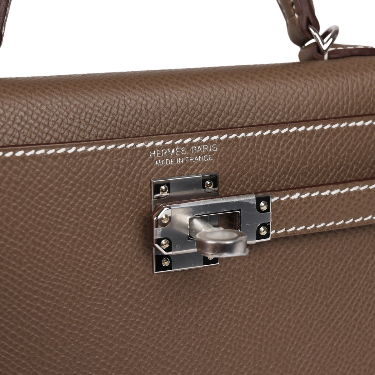 Hermes Kelly Sellier 20 Etoupe Epsom Palladium Hardware
