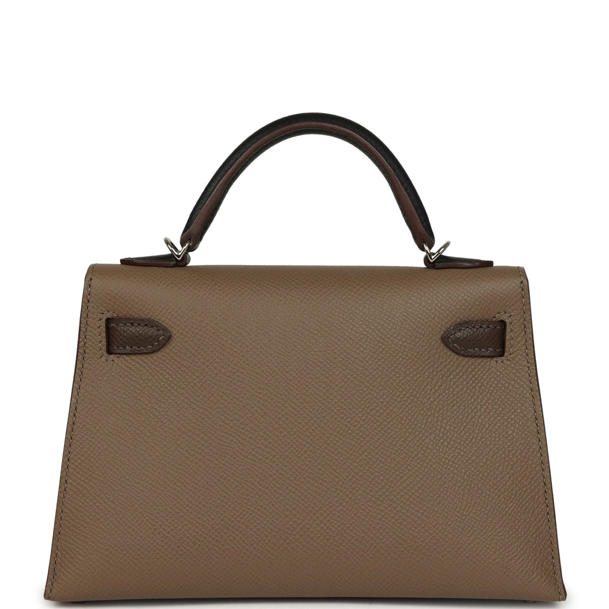 Pre-owned Hermes Kelly Sellier 20 Tri-color Etoupe, Ecorce, Black Epsom Palladium Hardware