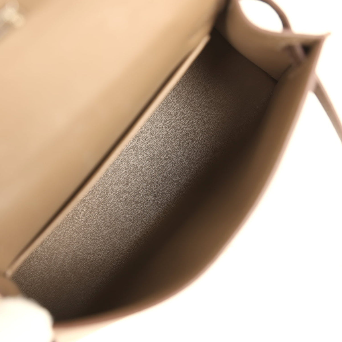Pre-owned Hermes Kelly Sellier 20 Tri-color Etoupe, Ecorce, Black Epsom Palladium Hardware