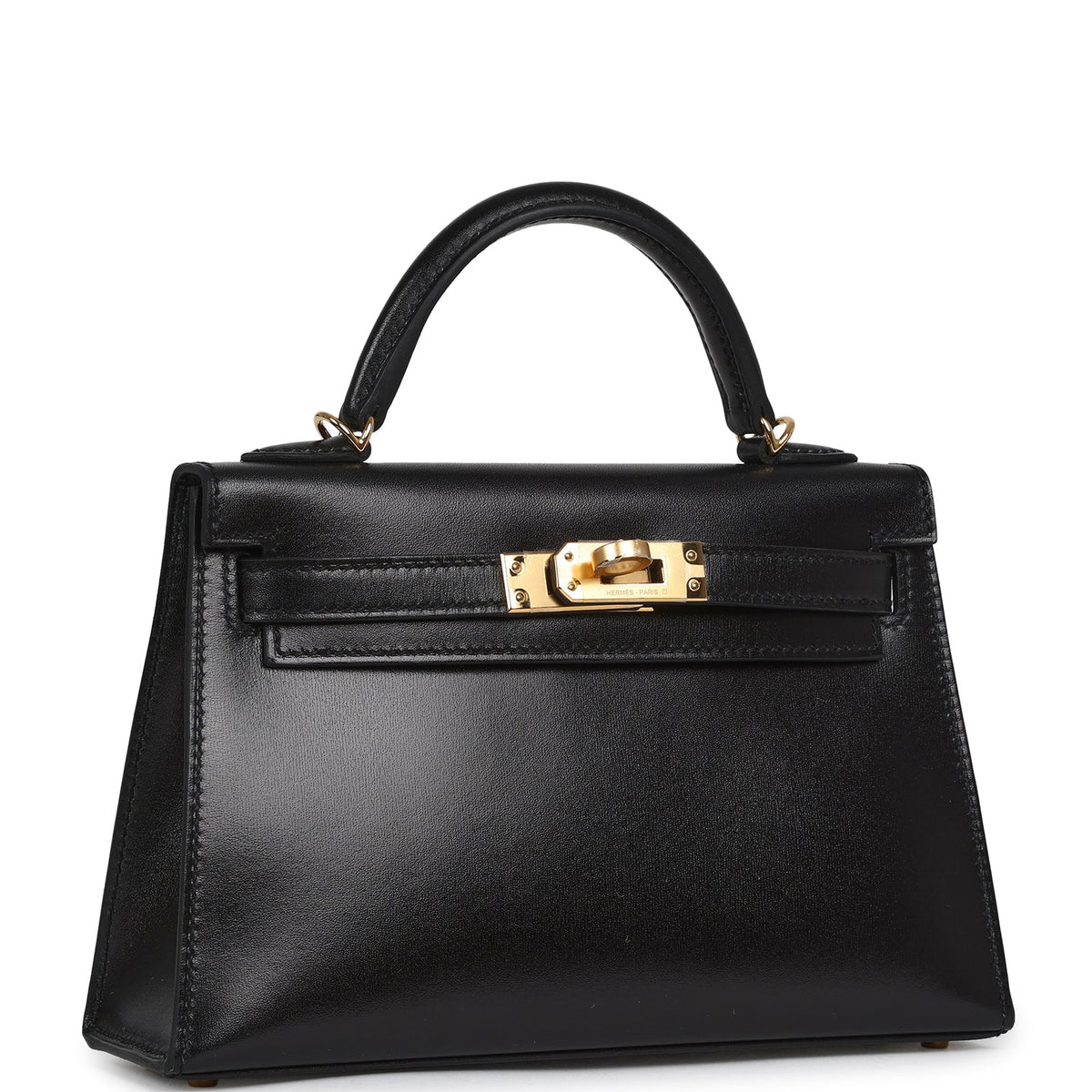 Hermes Kelly Sellier 20 Black Box Gold Hardware