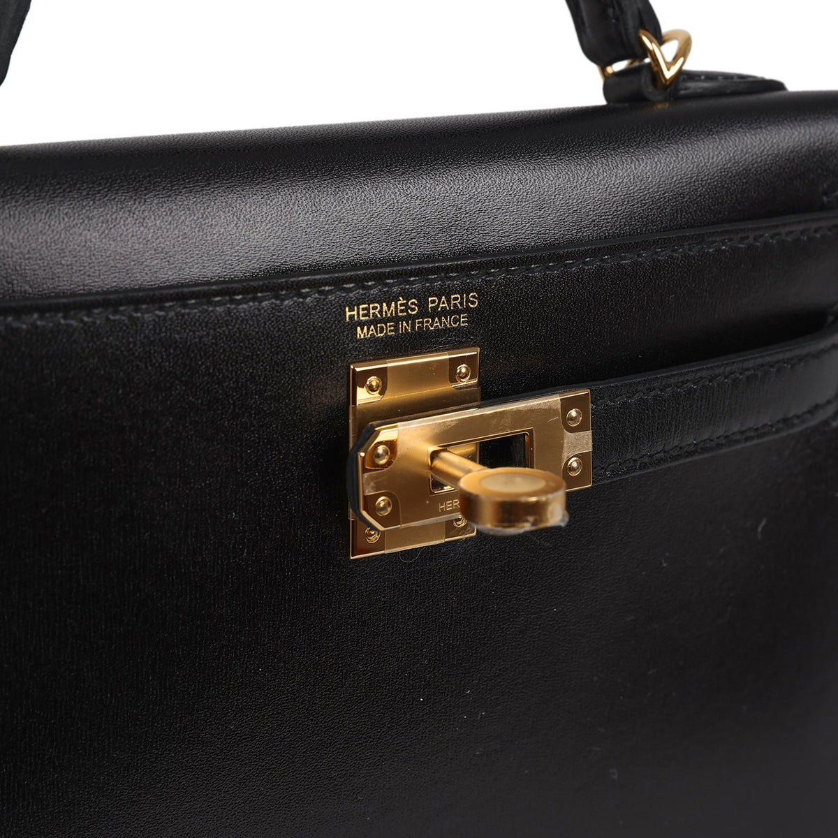 Hermes Kelly Sellier 20 Black Box Gold Hardware
