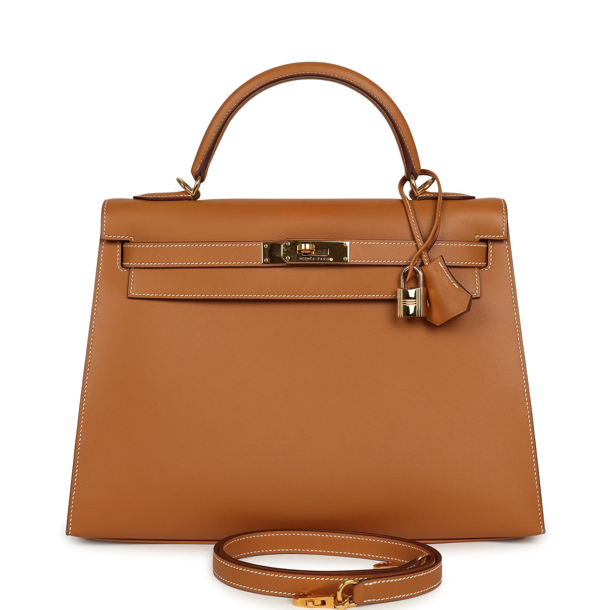Vintage Hermes Kelly Sellier 32 Naturel Sable Chamonix Gold Hardware