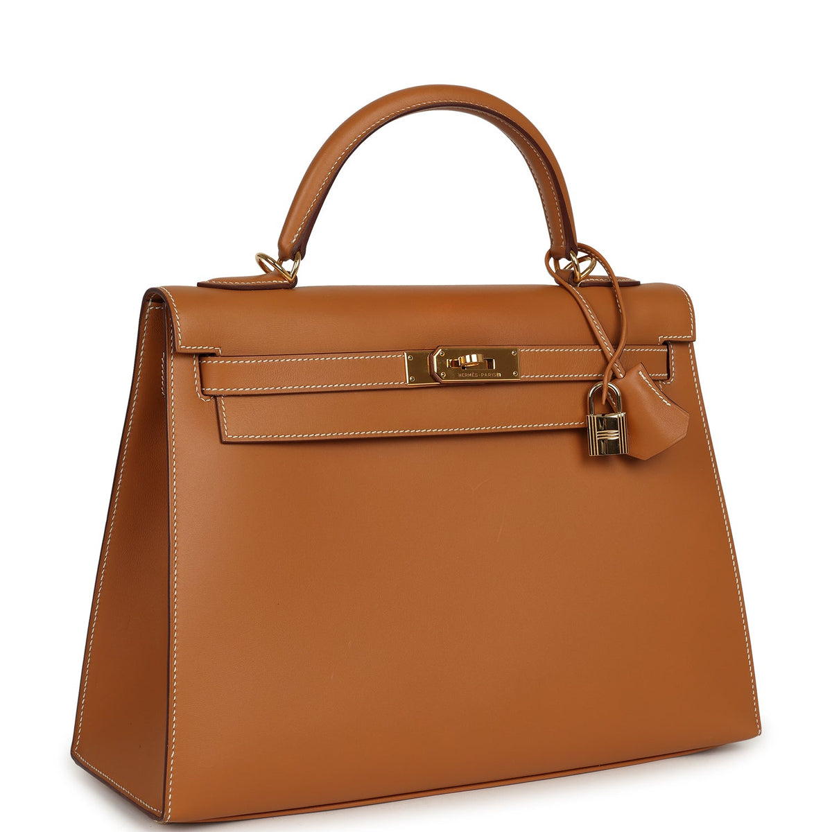 Vintage Hermes Kelly Sellier 32 Naturel Sable Chamonix Gold Hardware