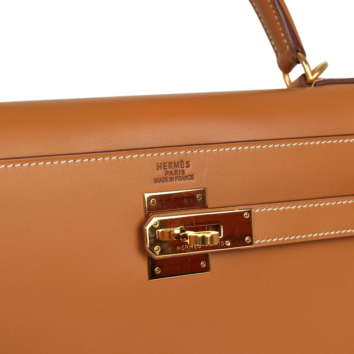 Vintage Hermes Kelly Sellier 32 Naturel Sable Chamonix Gold Hardware