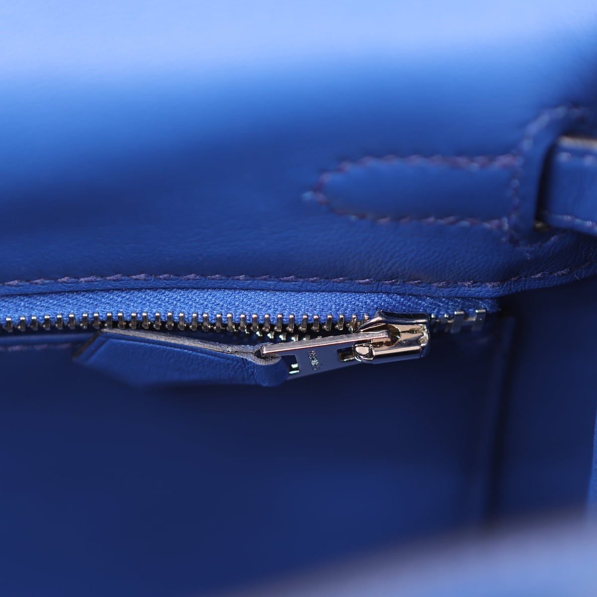 Pre-owned Hermes Kelly Retourne 25 Bleu Royal Swift Palladium Hardware