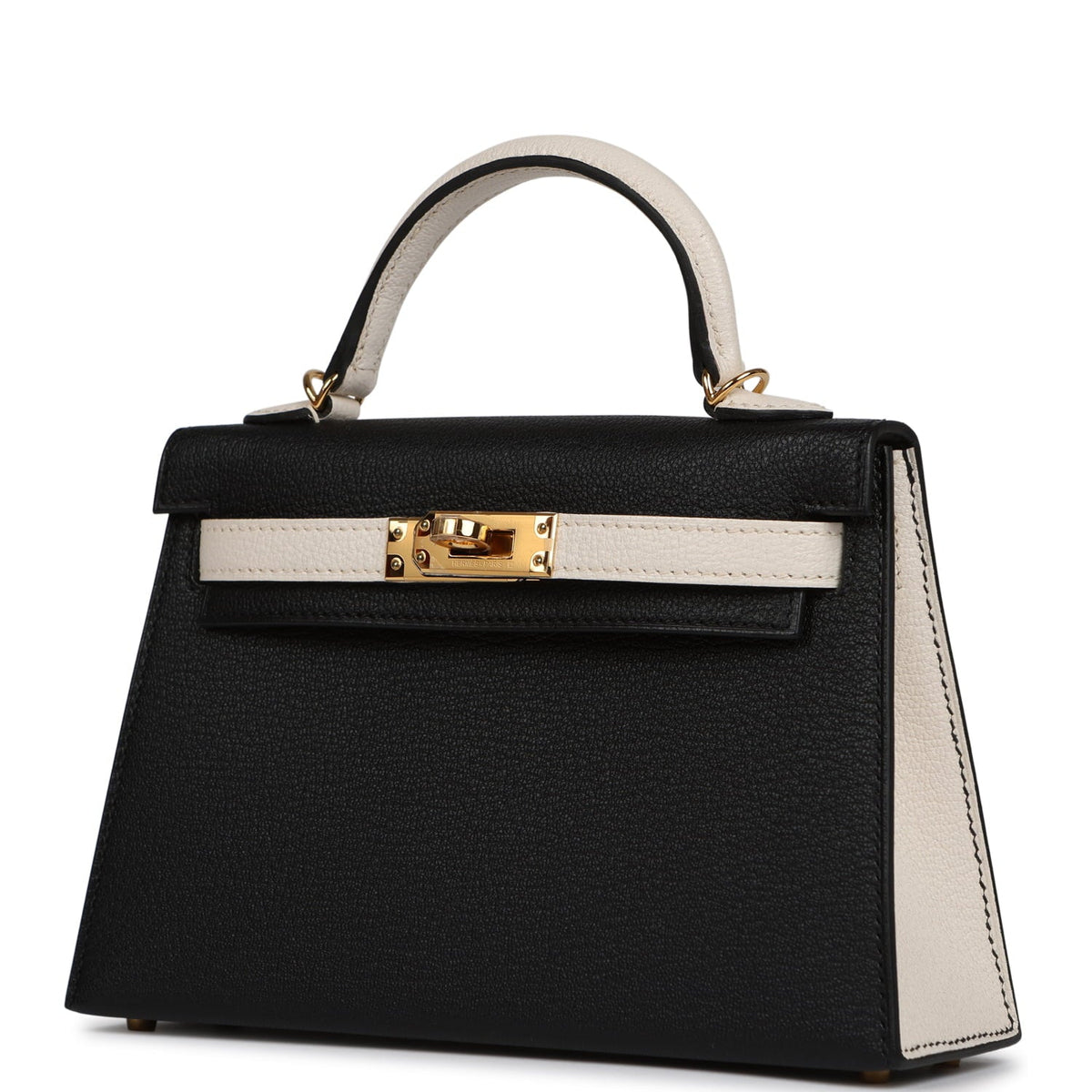 Hermes Special Order (HSS) Kelly Sellier 20 Black, Nata Chevre Mysore Gold Hardware