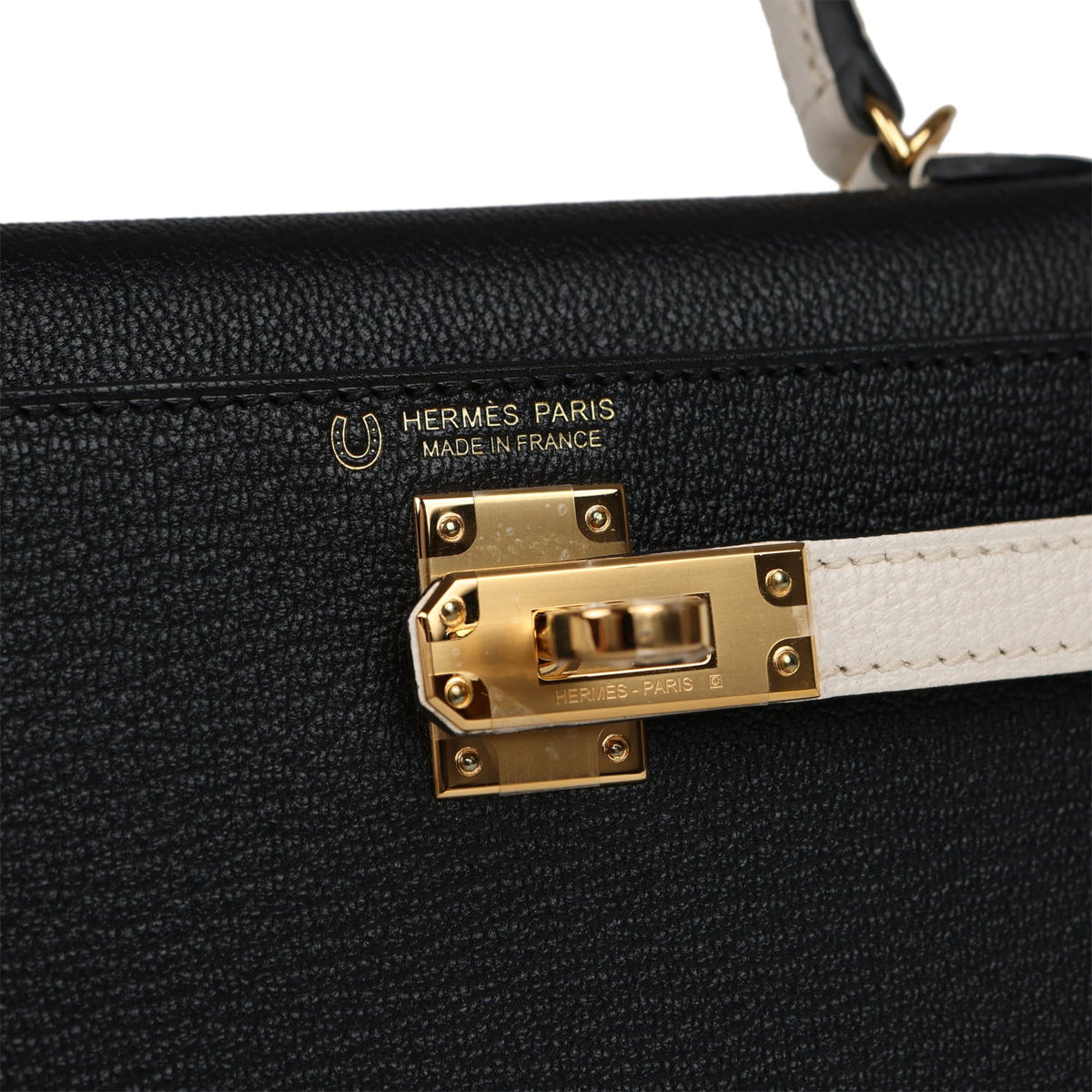 Hermes Special Order (HSS) Kelly Sellier 20 Black, Nata Chevre Mysore Gold Hardware