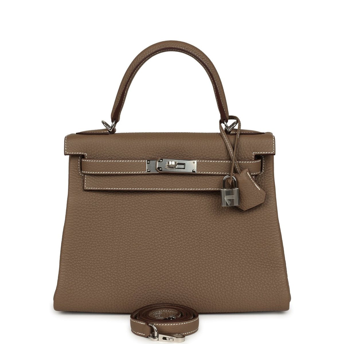 Hermes Kelly Retourne 28 Etoupe Togo Palladium Hardware