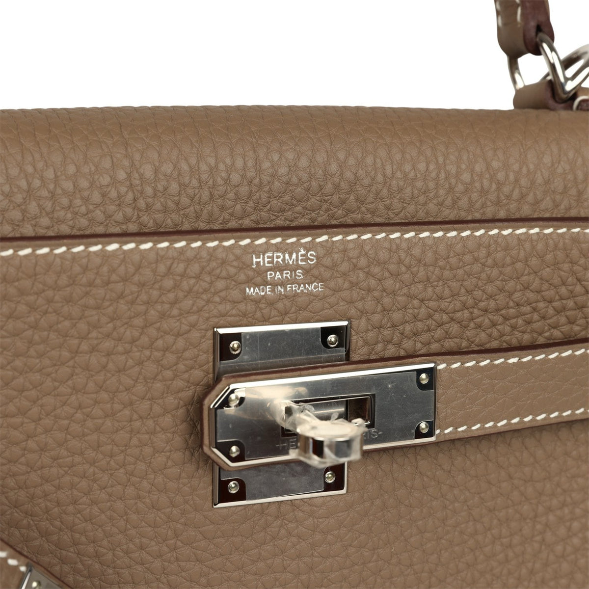 Hermes Kelly Retourne 28 Etoupe Togo Palladium Hardware