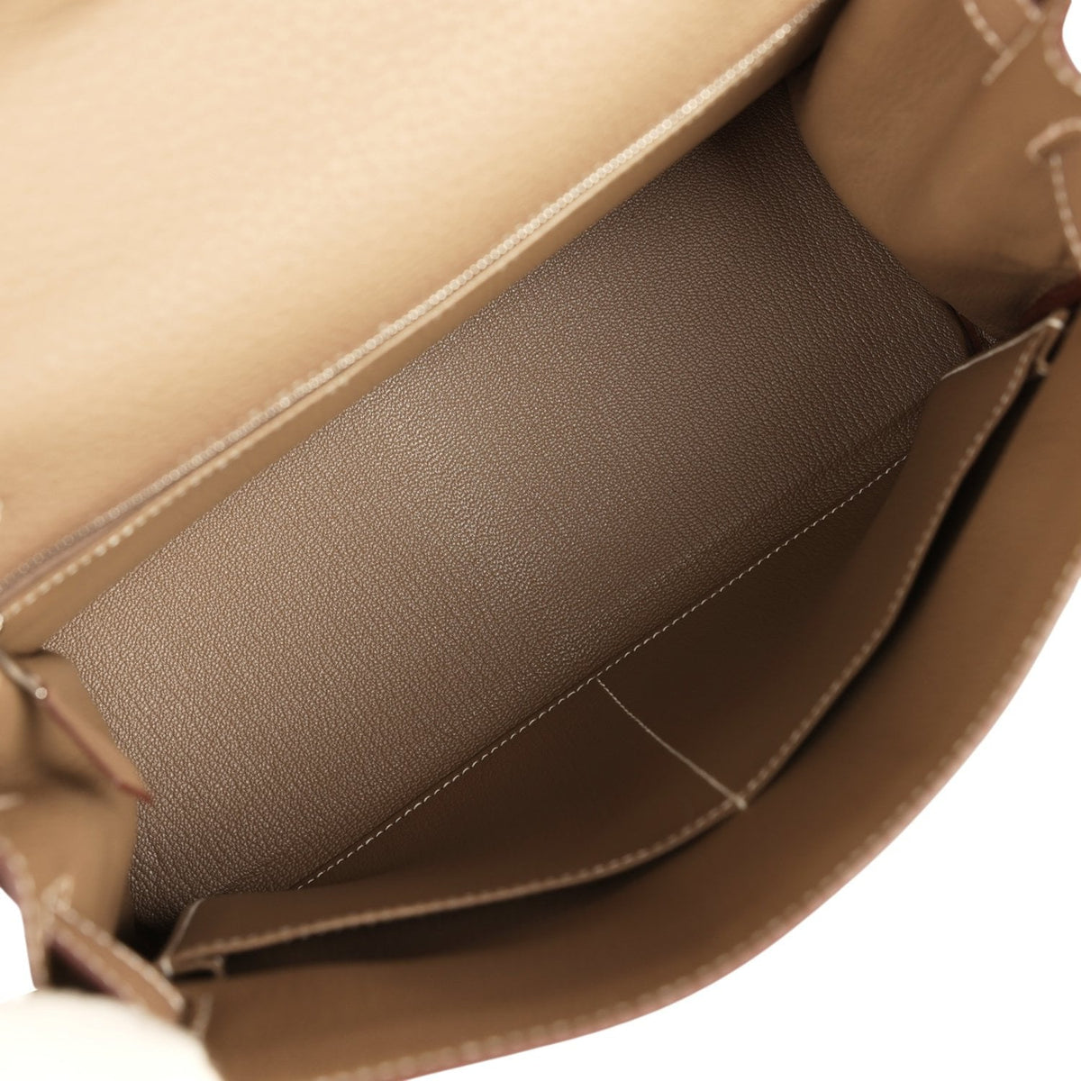 Hermes Kelly Retourne 28 Etoupe Togo Palladium Hardware