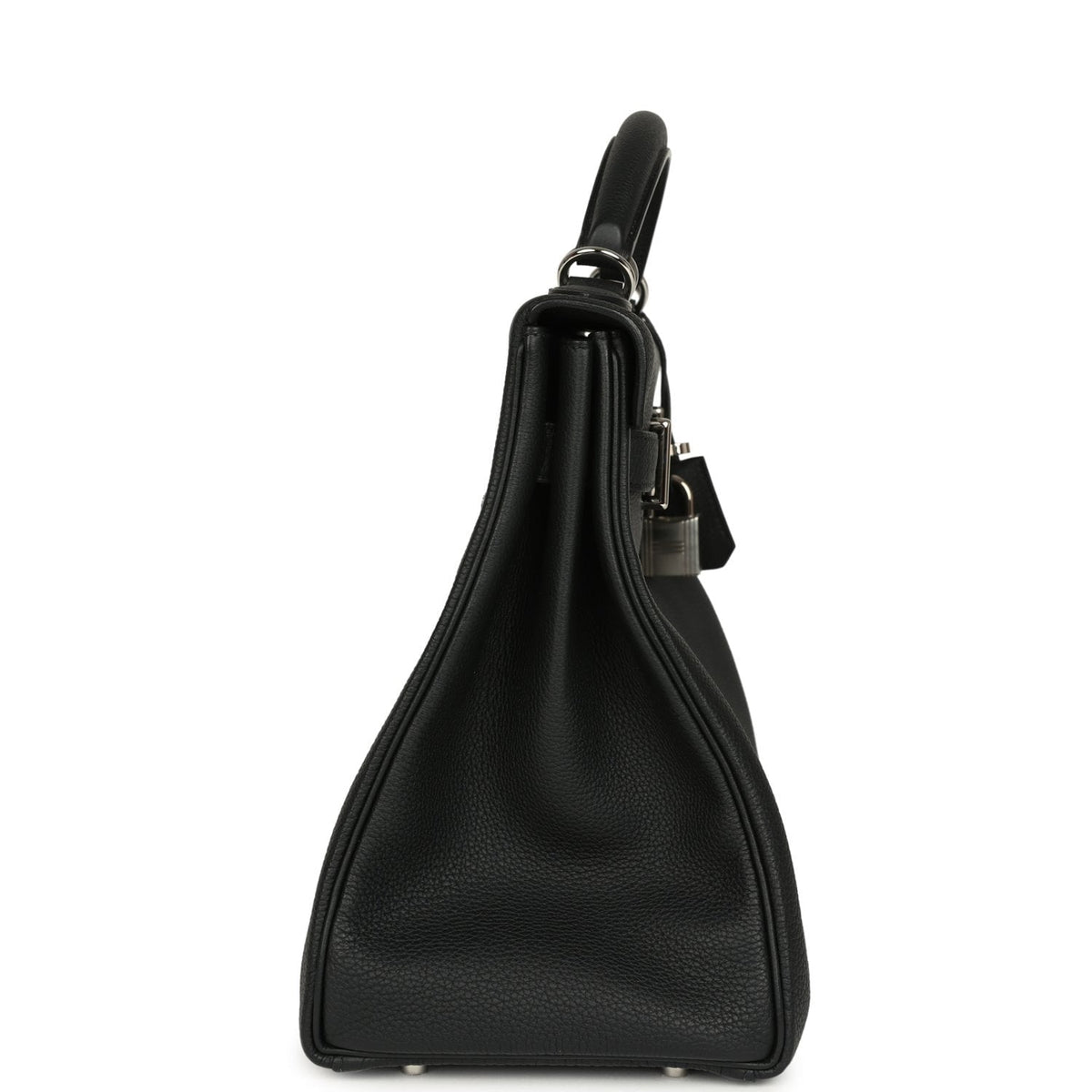 Pre-owned Hermes Kelly 42 Maxi Black Togo Palladium Hardware