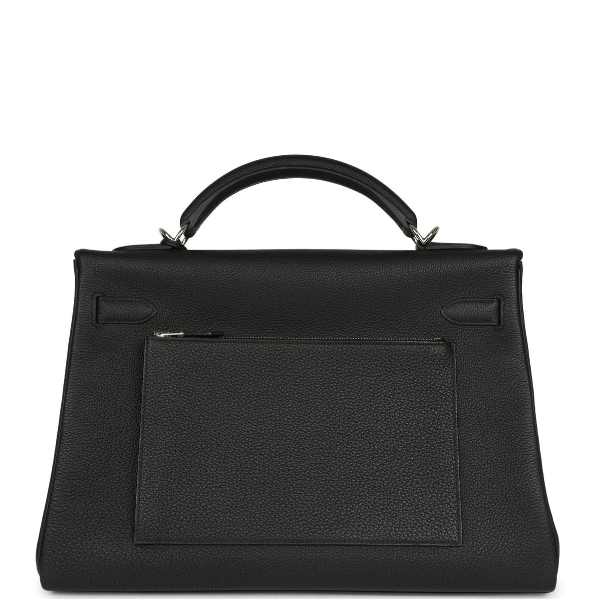 Pre-owned Hermes Kelly 42 Maxi Black Togo Palladium Hardware