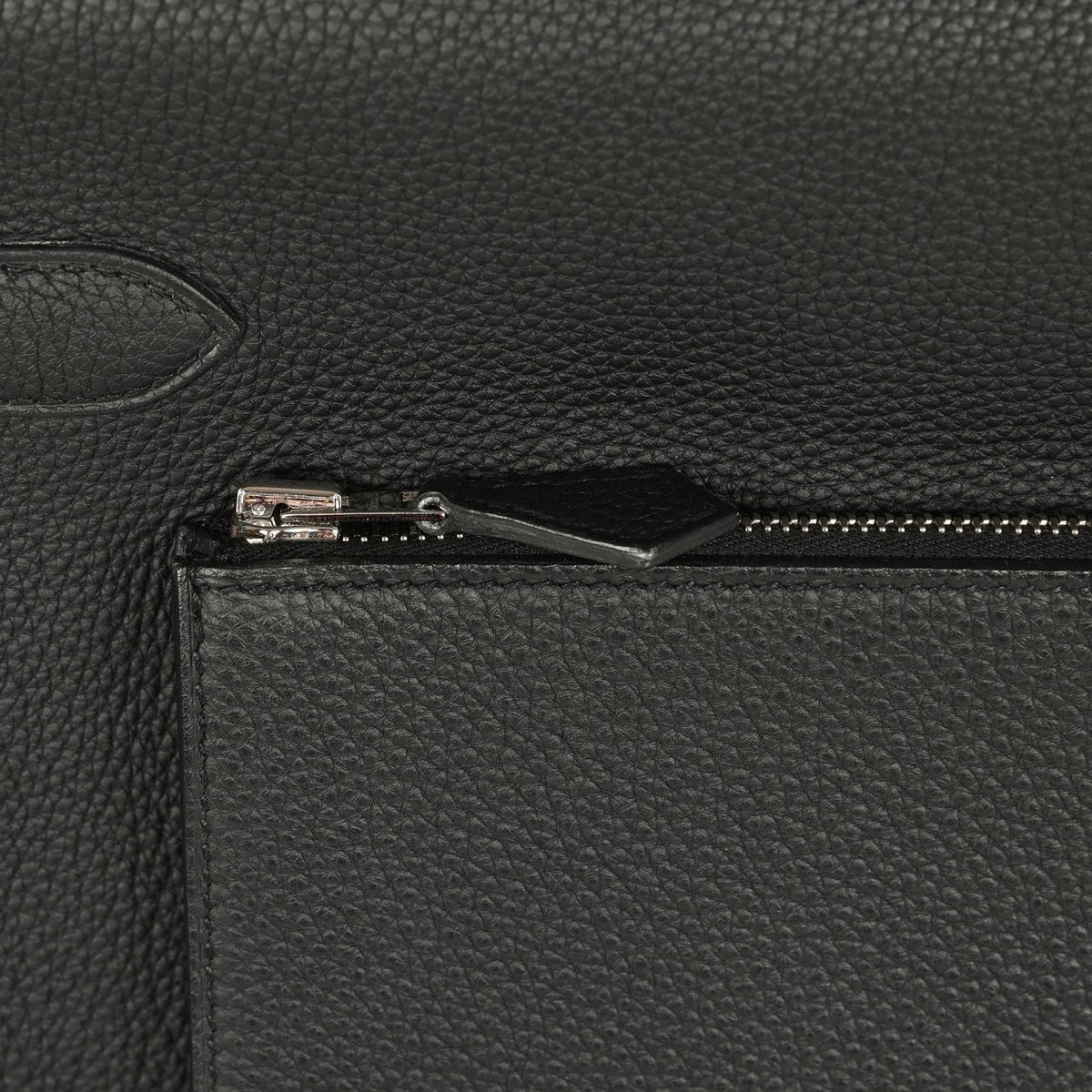 Pre-owned Hermes Kelly 42 Maxi Black Togo Palladium Hardware