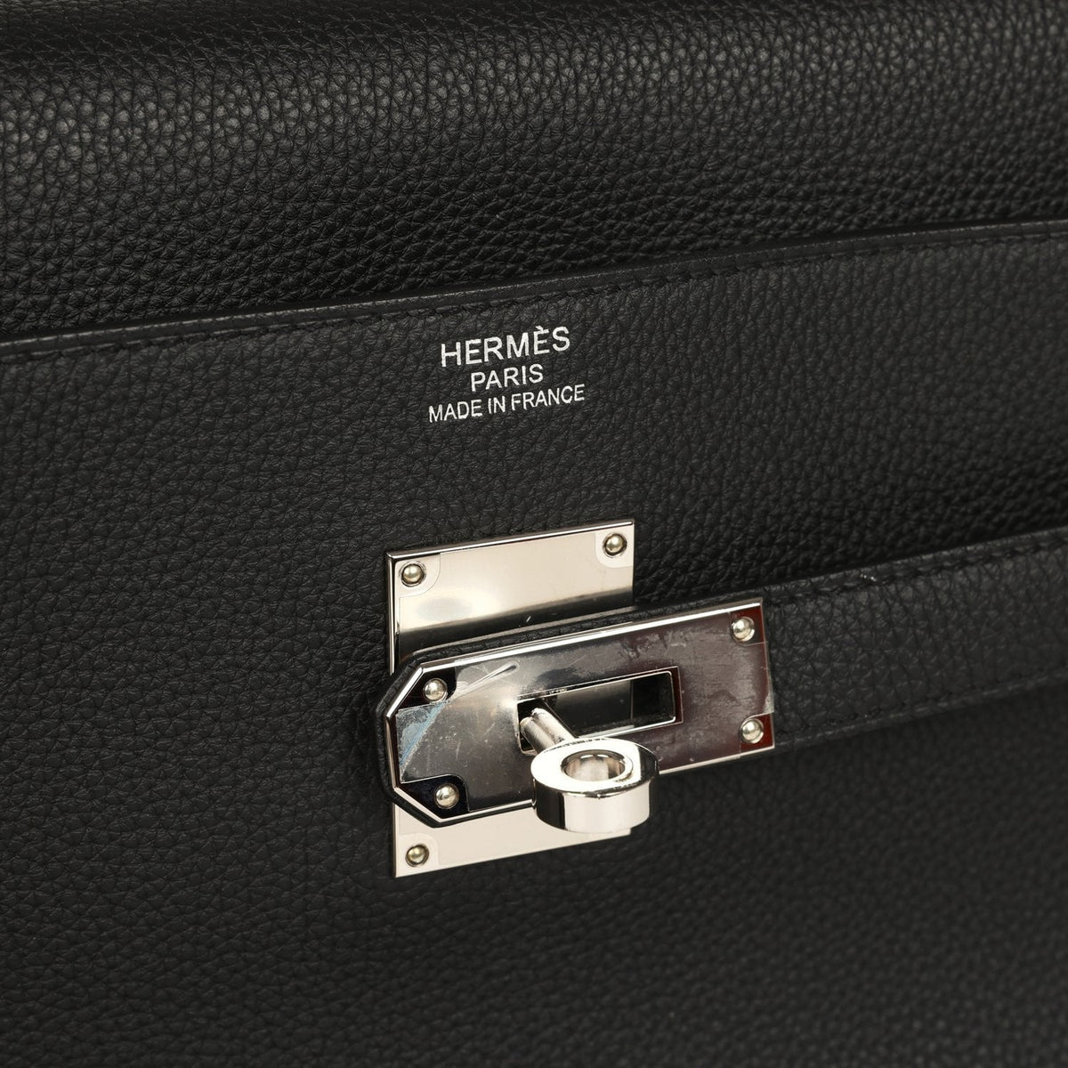Pre-owned Hermes Kelly 42 Maxi Black Togo Palladium Hardware