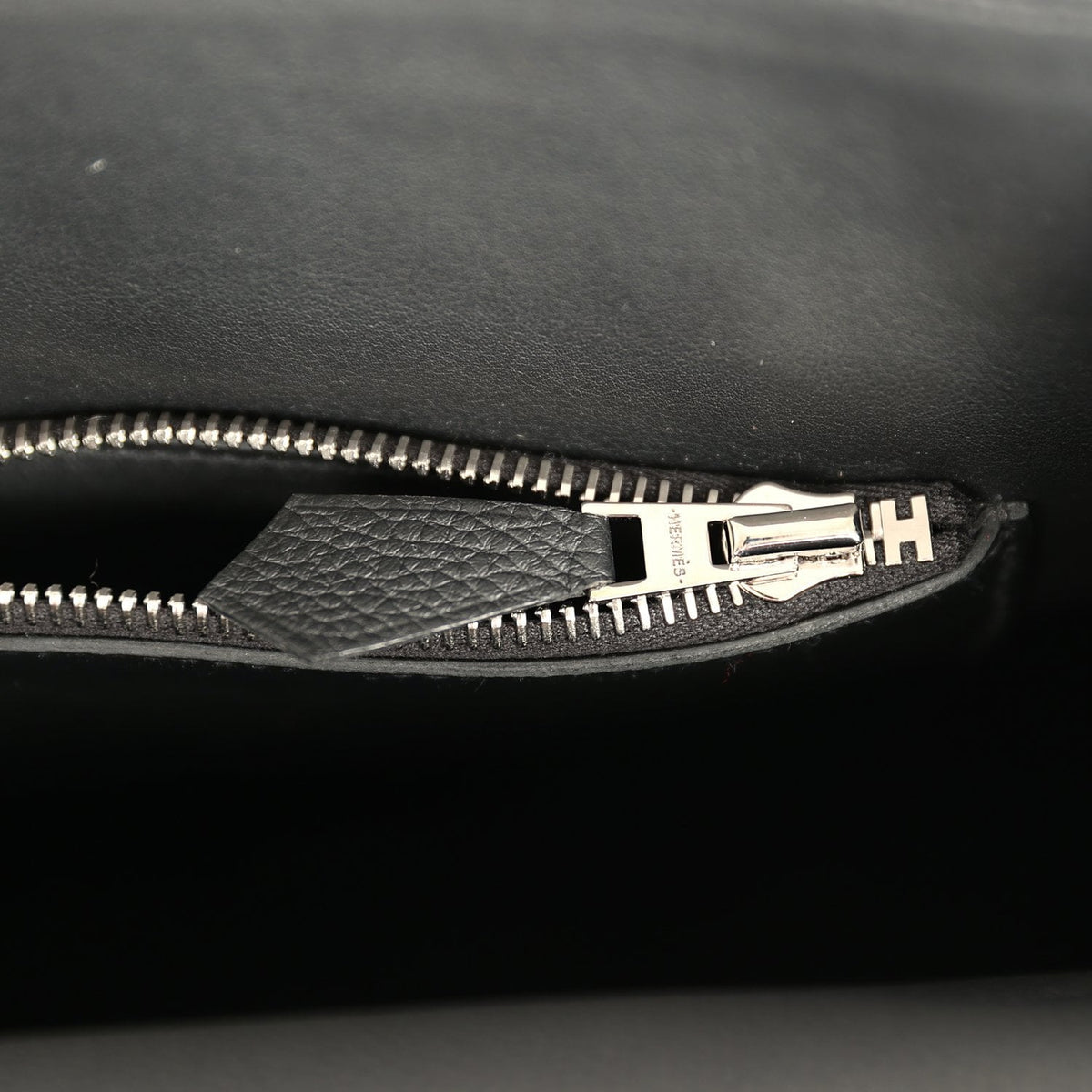 Pre-owned Hermes Kelly 42 Maxi Black Togo Palladium Hardware