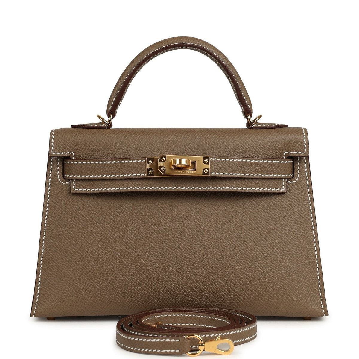 Hermes Kelly Sellier 20 Etoupe Epsom Gold Hardware