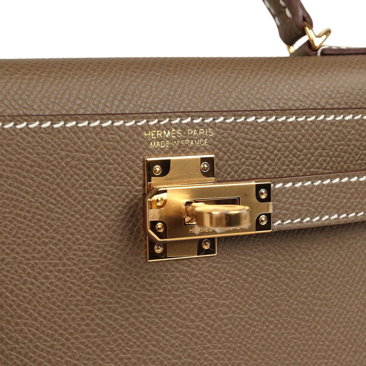 Hermes Kelly Sellier 20 Etoupe Epsom Gold Hardware
