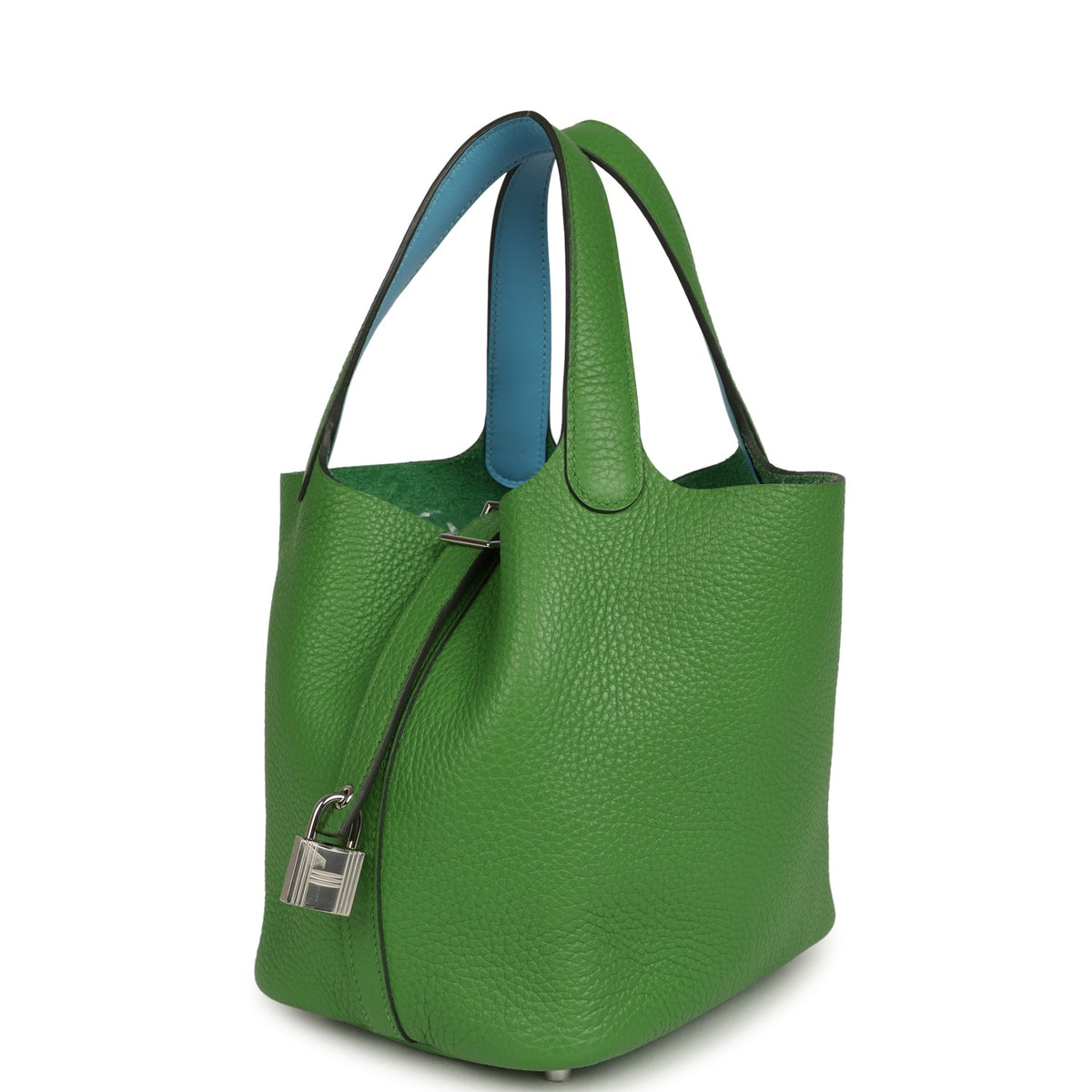 Hermes Picotin Lock 18 Eclat Vert Yucca Clemence, Celeste Swift Palladium Hardware
