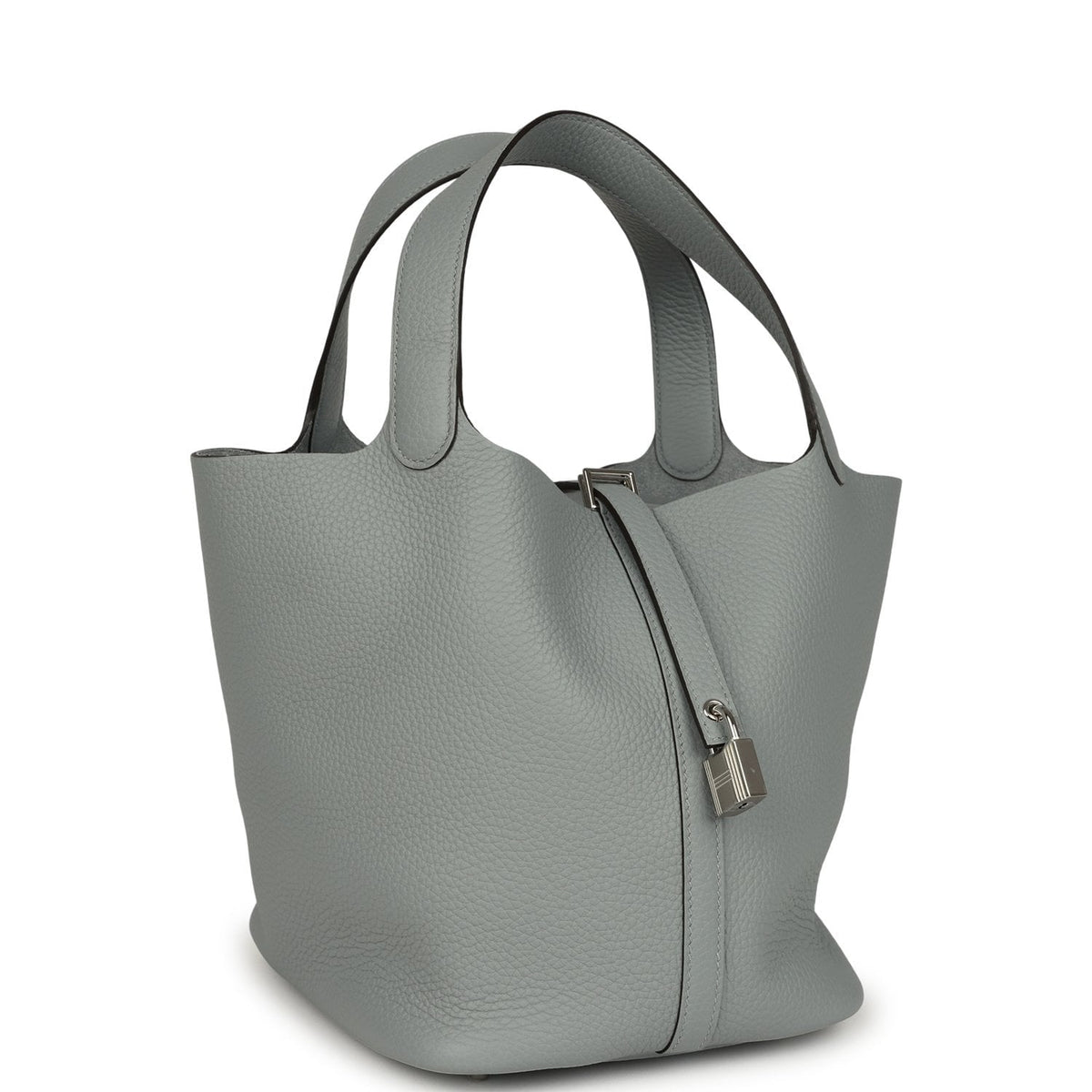 Hermes Picotin Lock 22 Gris Pantin Clemence Palladium Hardware
