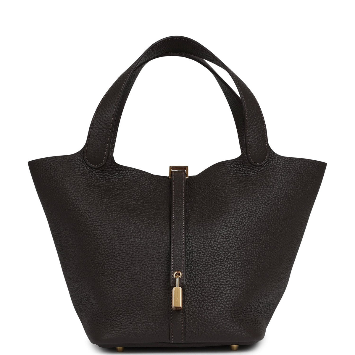 Hermes Picotin Lock 22 Bai Brun Clemence Gold Hardware