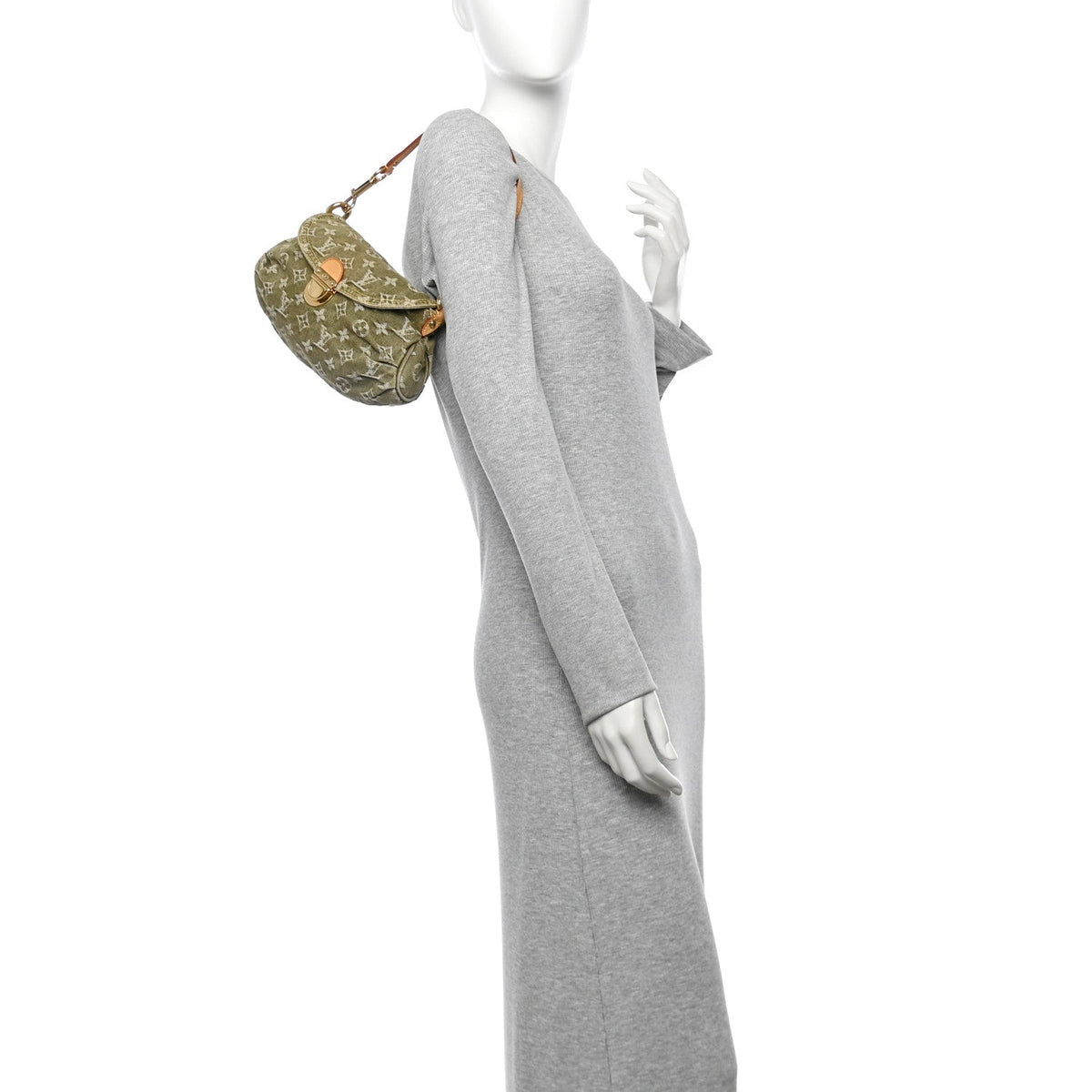 Monogram Denim Mini Pleaty Lichen