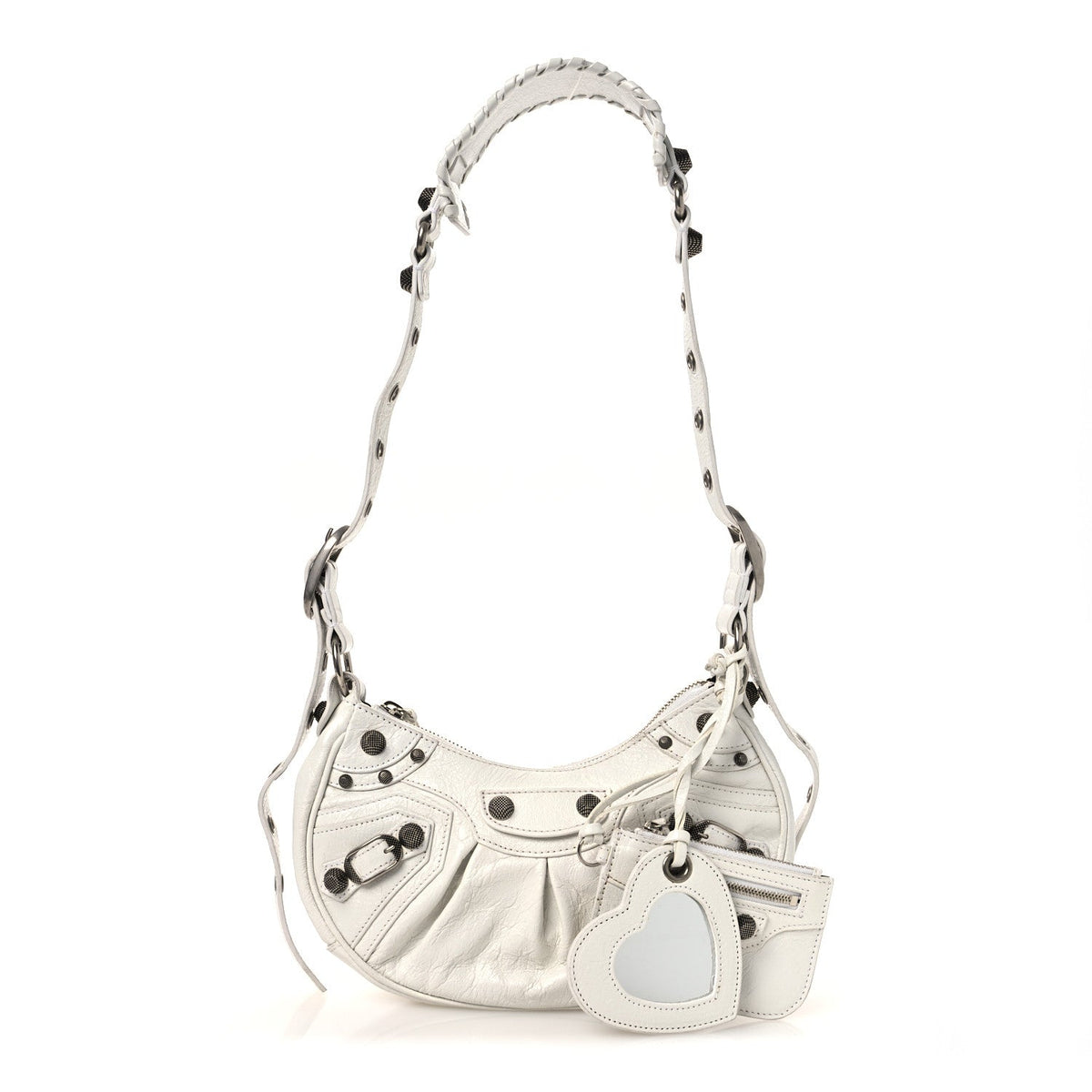 Agneau Arena Le Cagole Shoulder Bag XS Optic White