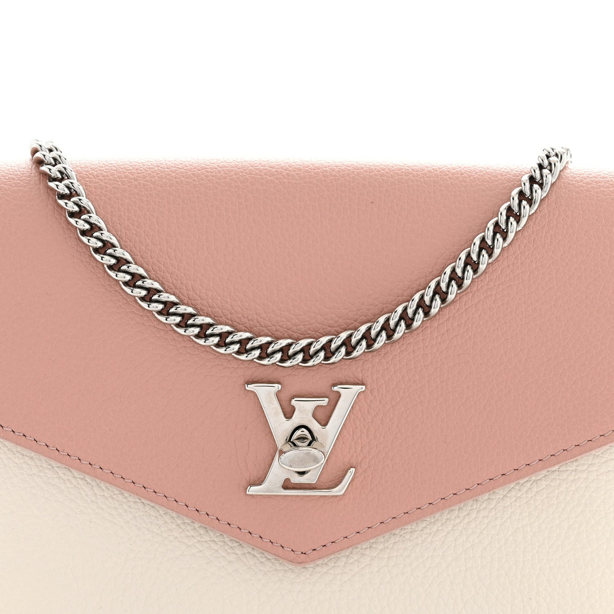 Calfskin Mylockme Chain Pochette Rose Ballet White