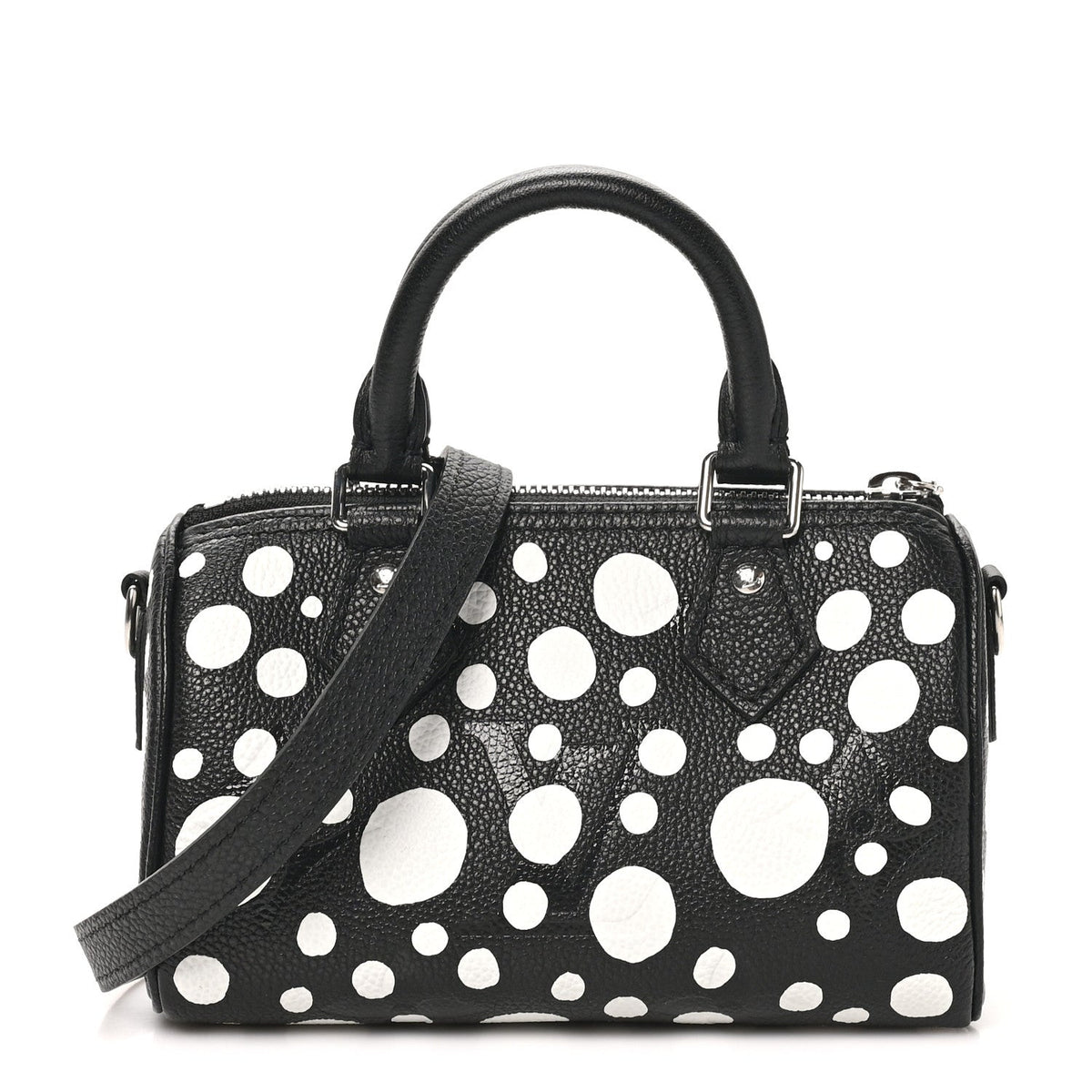 LV X YK Empreinte Infinity Dots Nano Speedy Bandouliere Black White