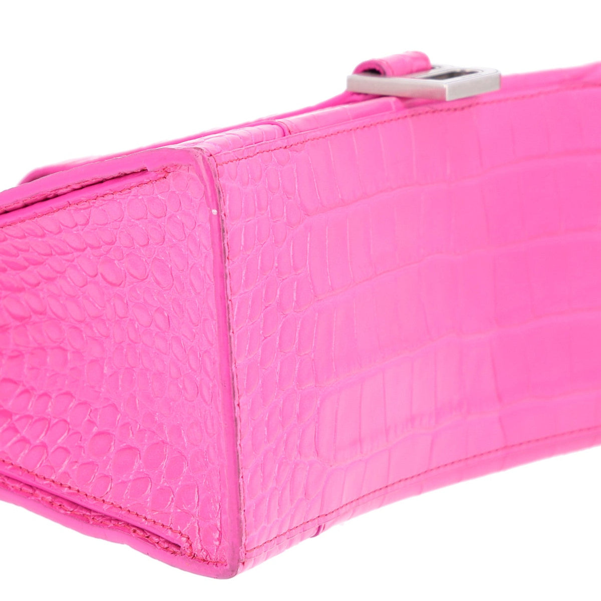 Grained Calfskin XS Hourglass East West Tote Lipstick Pink