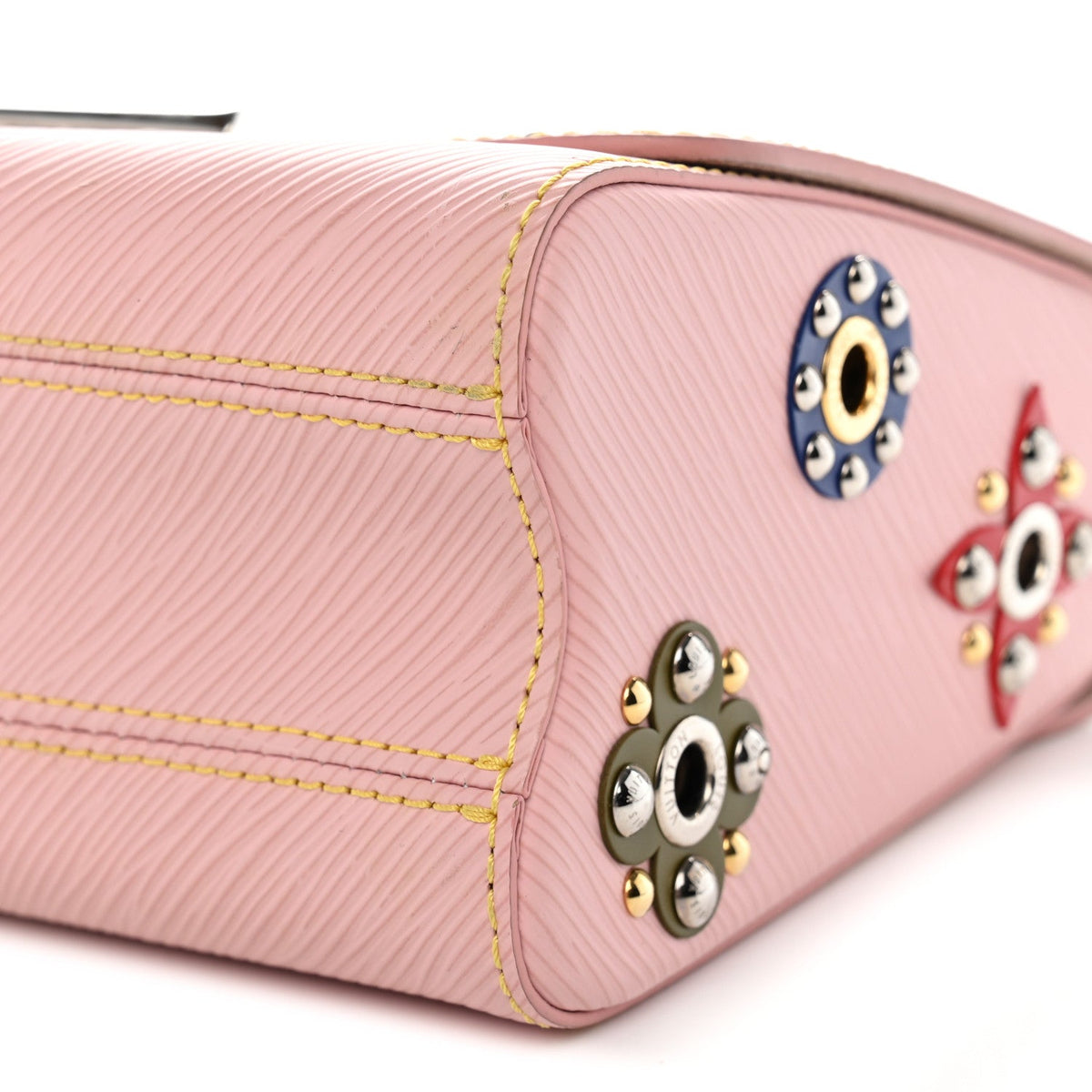 Epi Mechanical Flowers Twist Shoulder Bag MM Rose Ballerine