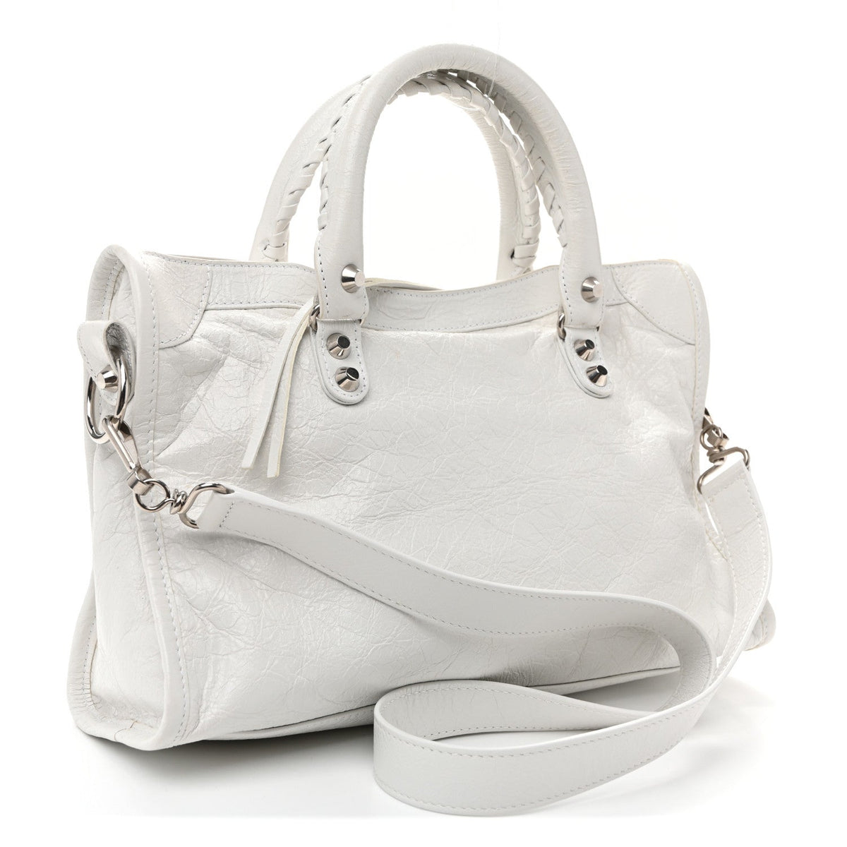 Agneau Arena Silver Hardware Small Le City Optic White