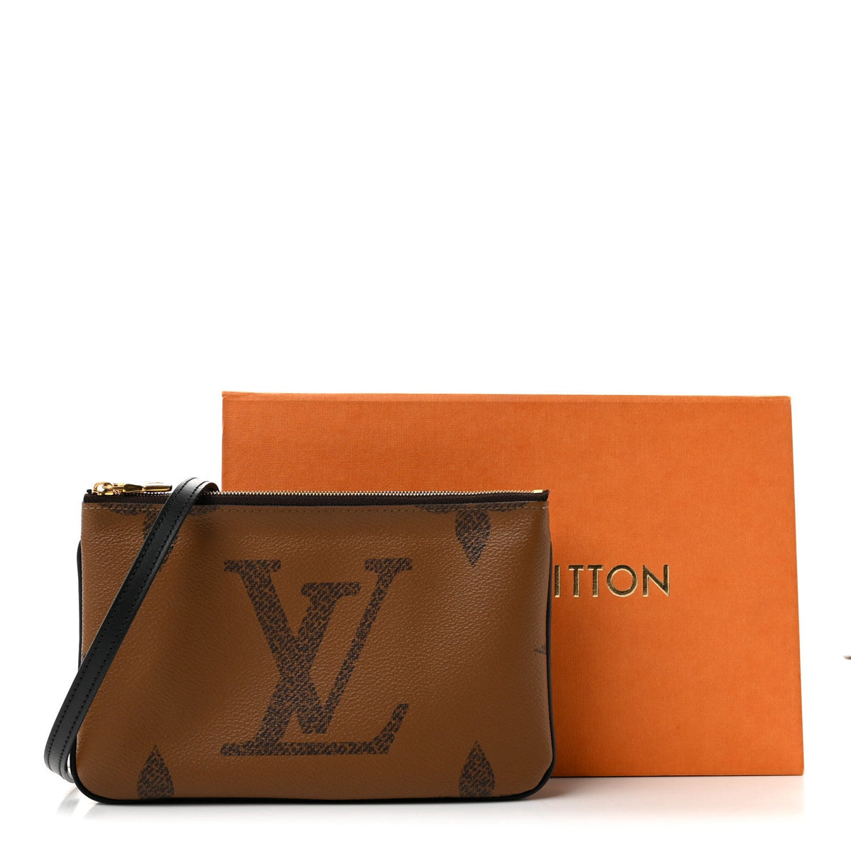 Reverse Monogram Giant Double Zip Pochette