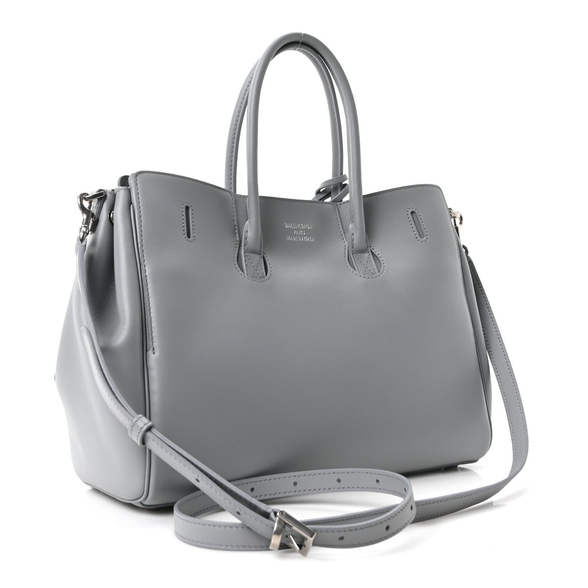 Smooth Calfskin Small Bel Air Carry All Bag Cloud Grey