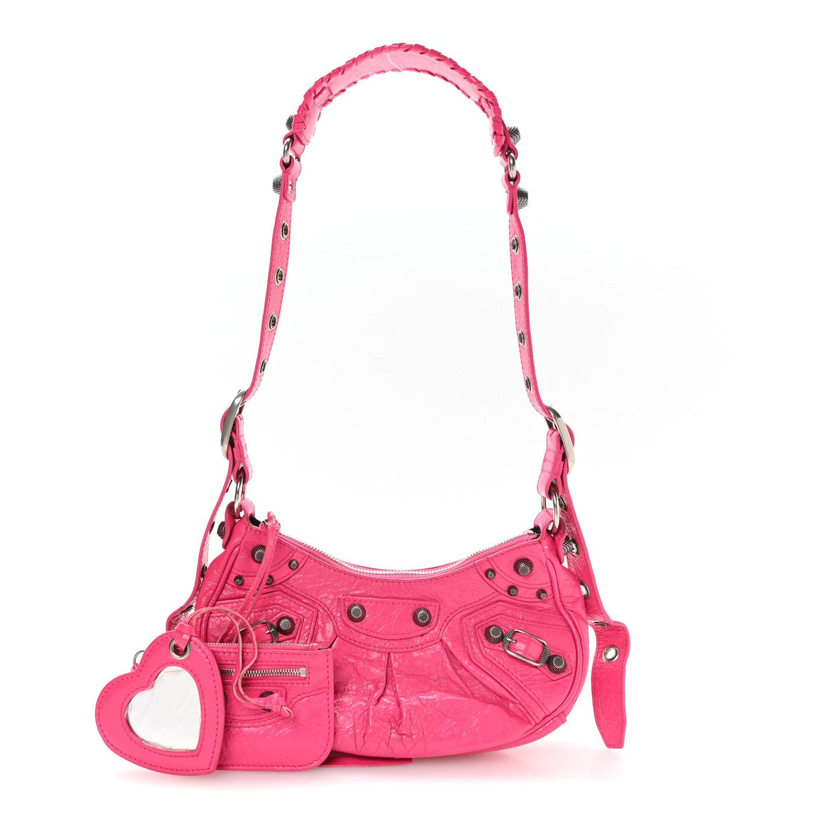 Agneau Arena Le Cagole Shoulder Bag XS Hot Pink
