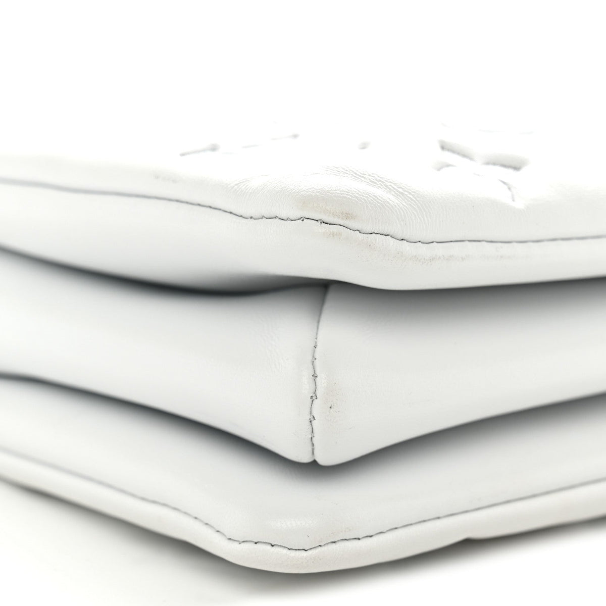 Lambskin Embossed Monogram Coussin BB  White Silver