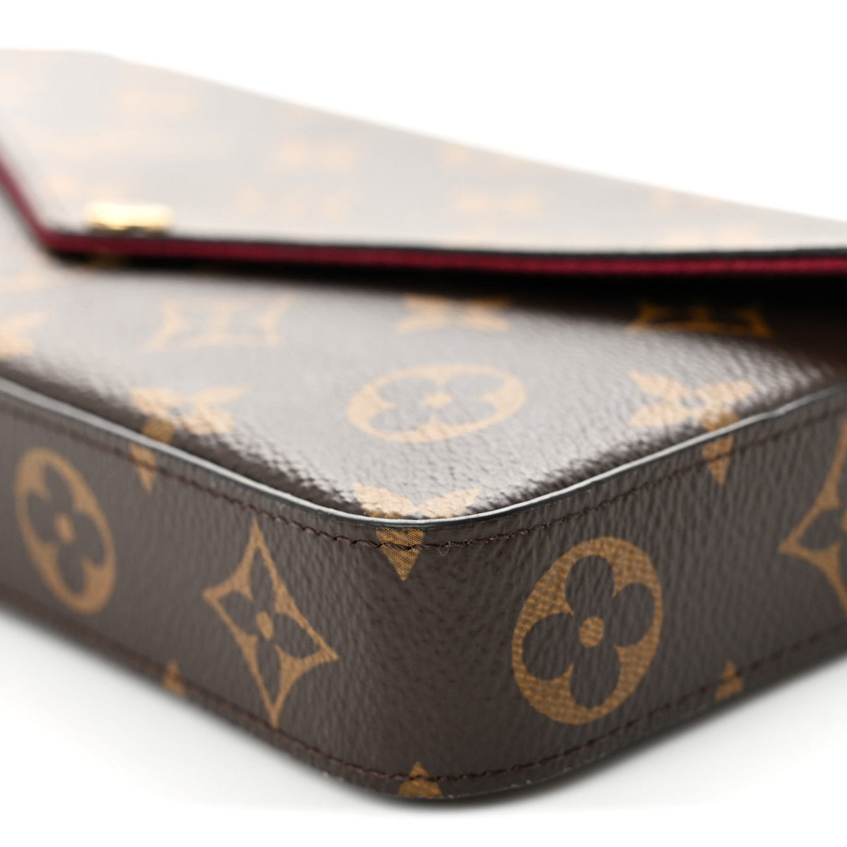 Monogram Pochette Felicie Chain Wallet Fuchsia