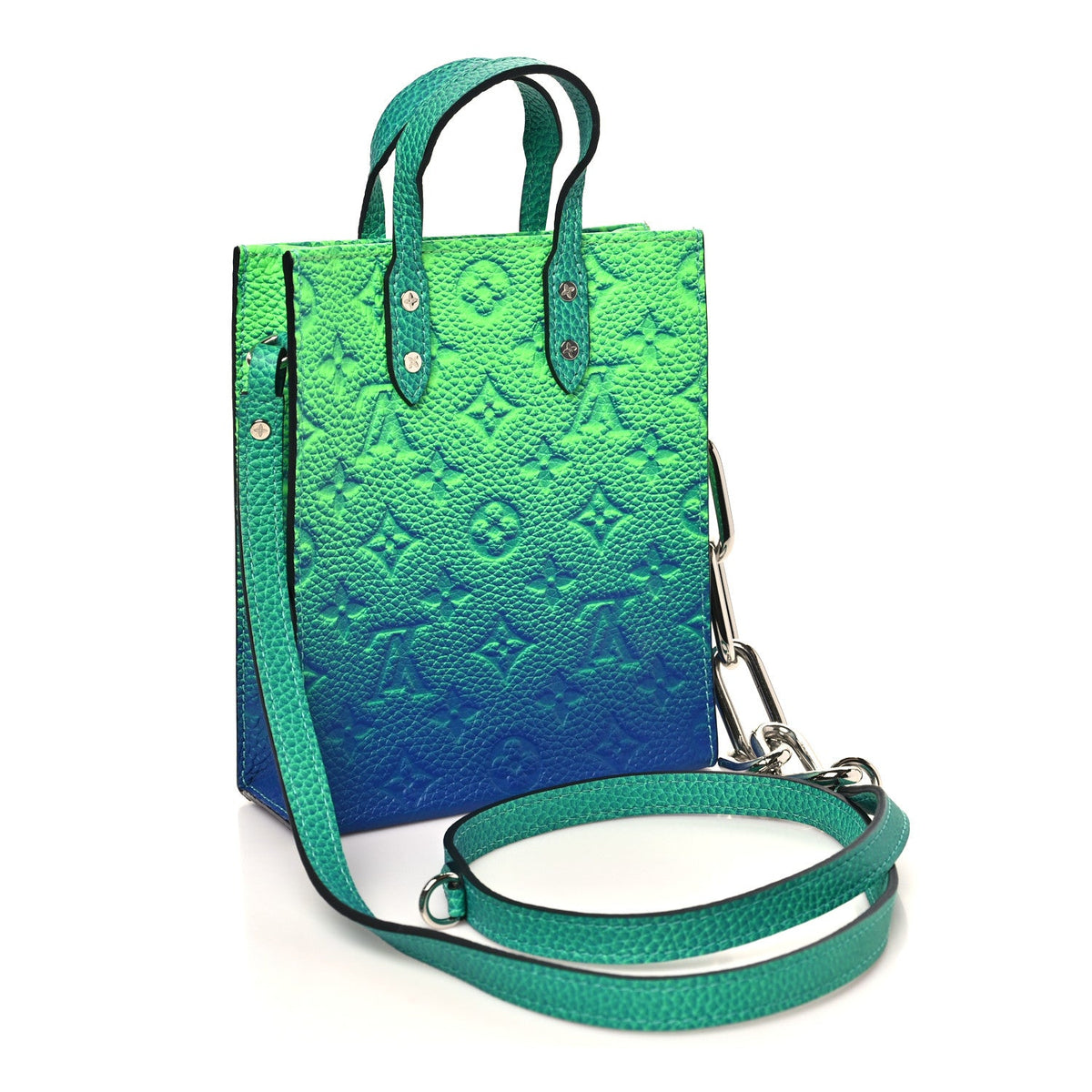 Taurillon Illusion Sac Plat XS Bleu Vert
