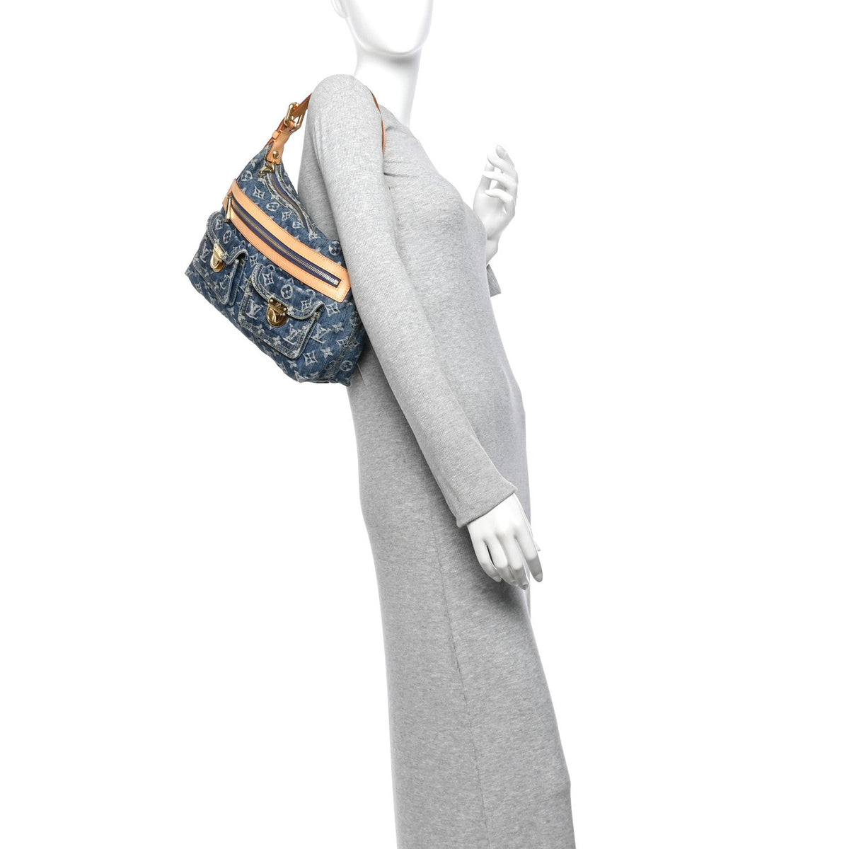 Monogram Denim Baggy PM Blue