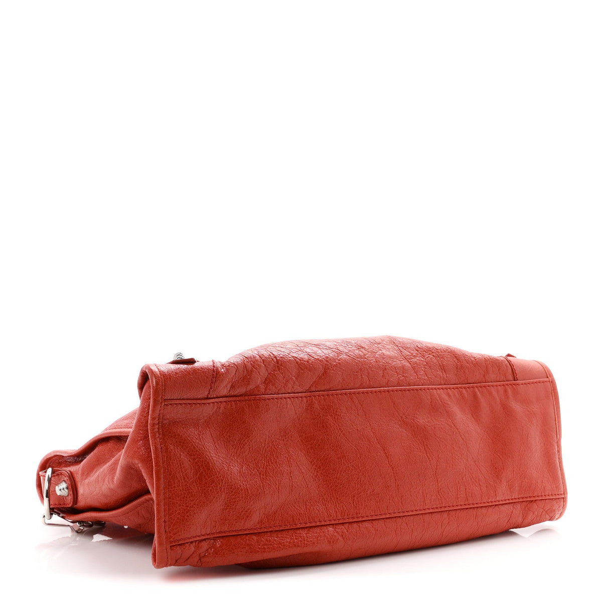 Agneau Giant 12 Silver Hardware City Rouge Ambre