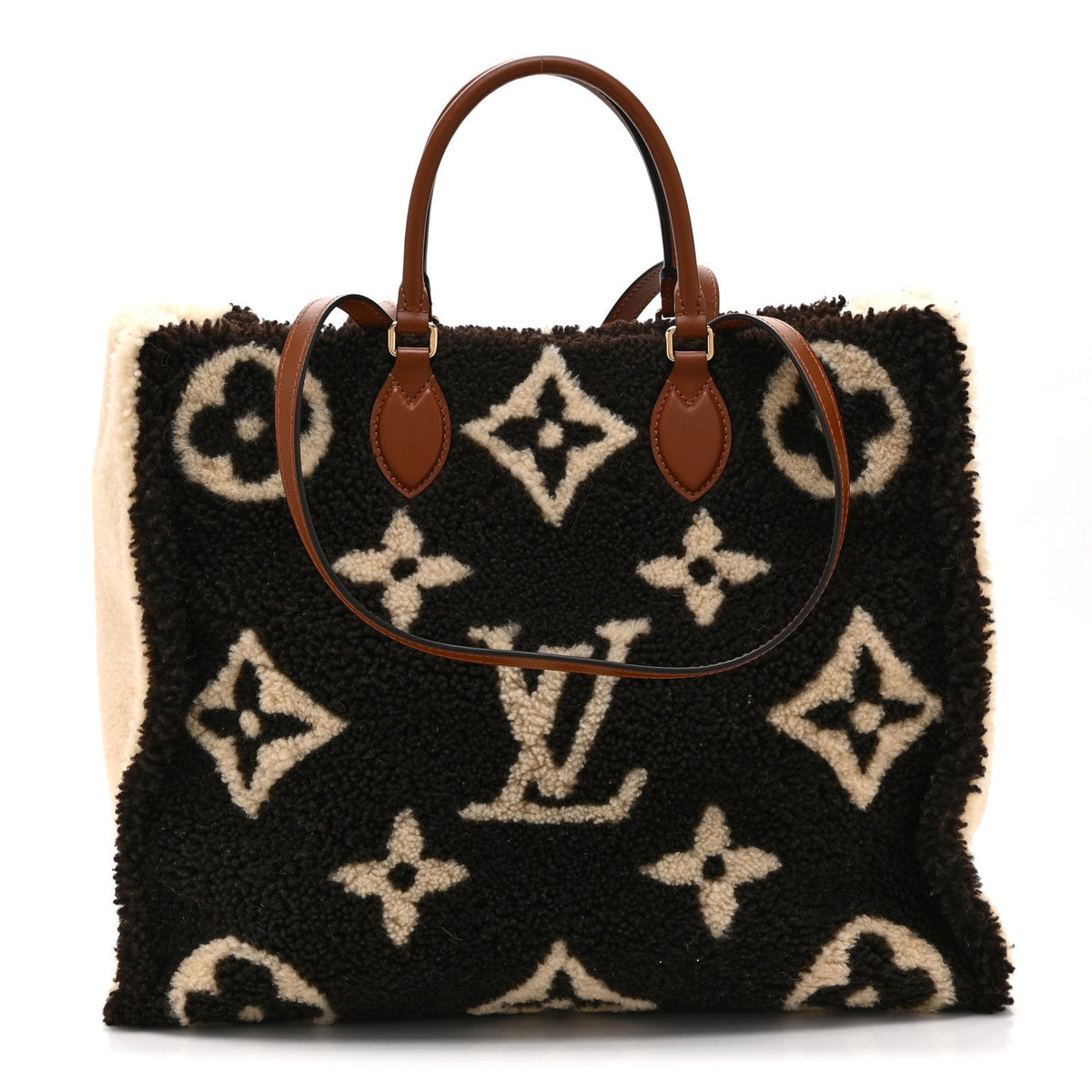 Shearling Monogram Giant Teddy Onthego GM Black White