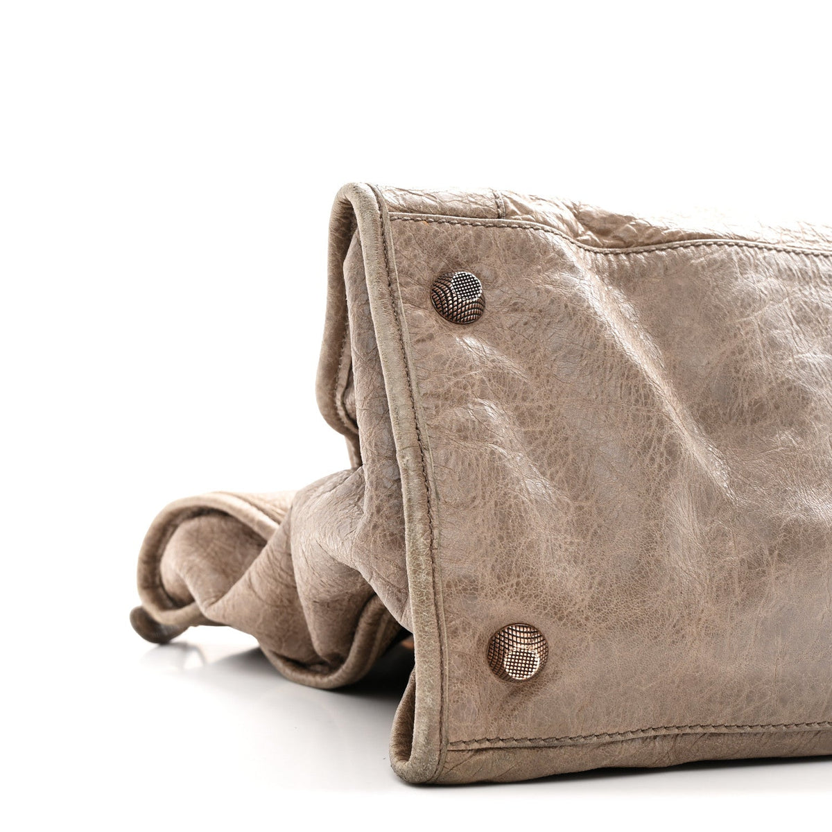 Agneau Giant 12 Rose Gold Hardware Work Gris Poivre