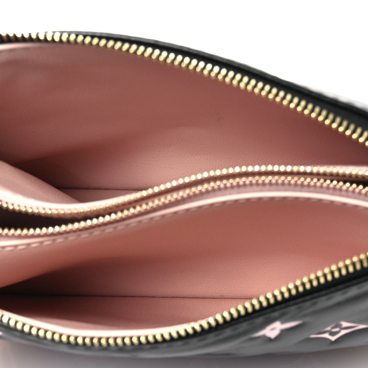 Lambskin Embossed Monogram LV Ski Coussin BB Black Rose